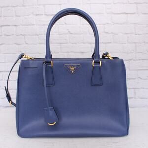 Prada Galliera Blue Saffiano Crossbody Leather Strap Satchel LV Purse A4939